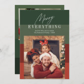 Vrolijk alles moderne strepen kerst feestdagenkaart (Voorkant / Achterkant)