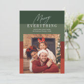 Vrolijk alles moderne strepen kerst feestdagenkaart (Staand voorkant)