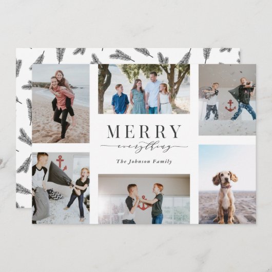 Vrolijk alles Multi-Photo Feestdagenkaart (Voorkant / Achterkant)