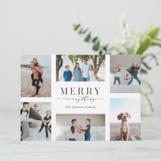 Vrolijk alles Multi-Photo Feestdagenkaart (Staand voorkant)