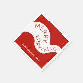 Vrolijk alles Red White Curve Holiday Party Servet (Hoek)