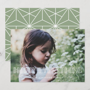 Vrolijk Alles Retro Art Deco Kerstfoto Feestdagenkaart