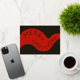 Vrolijk alles typografie vakantie rode gouden foli folie feestdagenkaart