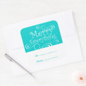 Vrolijk alles VAKANTIE CADEAU Label | AQUA (Envelop)