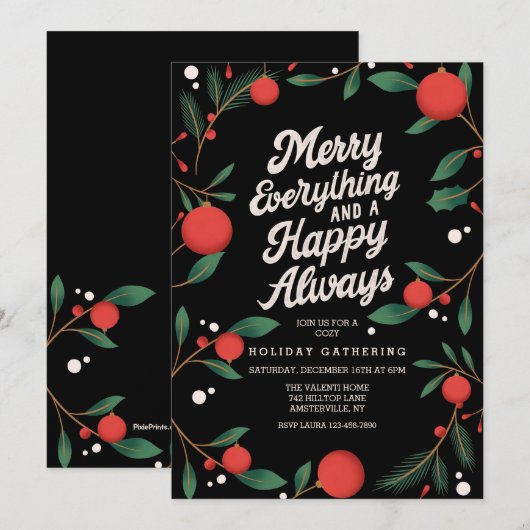 Vrolijk alles vakantie uitnodiging (Voorkant / Achterkant)