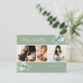 Vrolijk alles winter botanische foto collage feestdagenkaart (Staand voorkant)