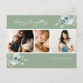 Vrolijk alles winter botanische foto collage feestdagenkaart