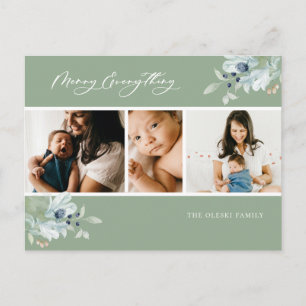 Vrolijk alles winter botanische foto collage feestdagenkaart