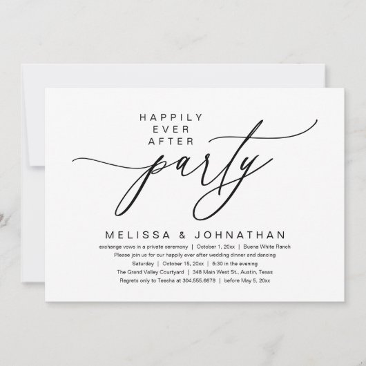 Vrolijk altijd feest na modern romantisch diner kaart (Voorkant)