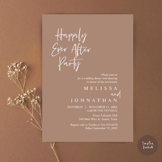 Vrolijk Altijd Na Feest, Wedding Elopement Diner Kaart