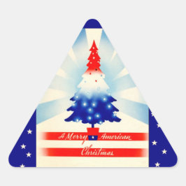 Vrolijk Amerikaans Kerst Patriottische Boom sticke Sticker