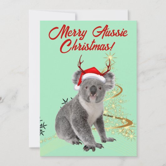 Vrolijk Aussie Kerst Koala beer Feestdagenkaart (Voorkant)