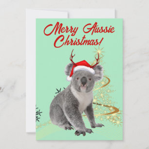 Vrolijk Aussie Kerst Koala beer Feestdagenkaart