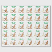 Vrolijk Aussie Kerstmis Kangoeroe Cadeaupapier (Vlak)