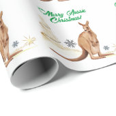 Vrolijk Aussie Kerstmis Kangoeroe Cadeaupapier (Rol Hoek)