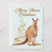 Vrolijk Aussie Kerstmis Kangoeroe Feestdagenkaart (Voorkant)