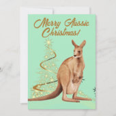 Vrolijk Aussie Kerstmis Kangoeroe Feestdagenkaart (Voorkant)