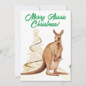 Vrolijk Aussie Kerstmis Kangoeroe Feestdagenkaart (Voorkant)