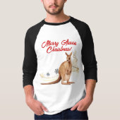 Vrolijk Aussie Kerstmis Kangoeroe T-shirt (Voorkant)
