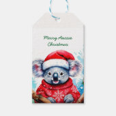 Vrolijk Aussie Kerstmis Koala Cadeaulabel (Voorkant)