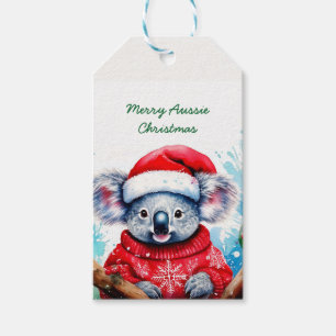 Vrolijk Aussie Kerstmis Koala Cadeaulabel