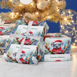 Vrolijk Aussie Kerstmis Koala Cadeaupapier