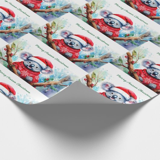 Vrolijk Aussie Kerstmis Koala Cadeaupapier (Hoek)