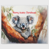 Vrolijk Aussie Kerstmis Koala Cadeaupapier (Vlak)