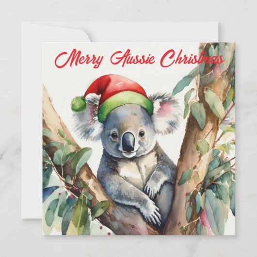 Vrolijk Aussie Kerstmis Koala Feestdagenkaart (Voorkant)