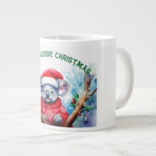 Vrolijk Aussie Kerstmis Koala Grote Koffiekop (Voorkant rechts)