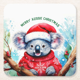 Vrolijk Aussie Kerstmis Koala Kartonnen Onderzetters