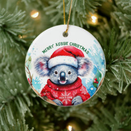 Vrolijk Aussie Kerstmis Koala Keramisch Ornament