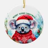 Vrolijk Aussie Kerstmis Koala Keramisch Ornament (Voorkant)