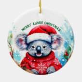 Vrolijk Aussie Kerstmis Koala Keramisch Ornament (Achterkant)