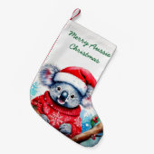 Vrolijk Aussie Kerstmis Koala Kleine Kerstsok (Voorkant (Hangend))
