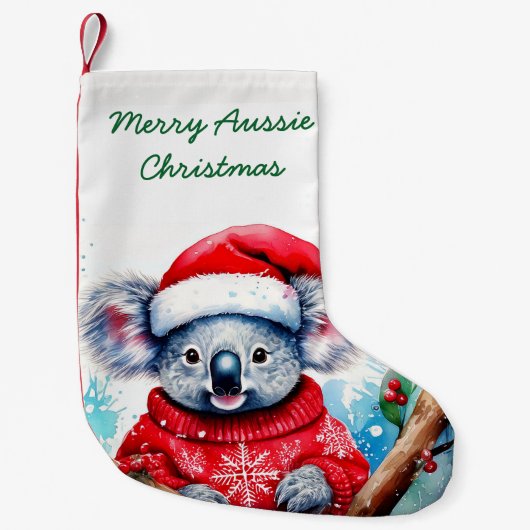 Vrolijk Aussie Kerstmis Koala Kleine Kerstsok (Voorkant)