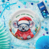 Vrolijk Aussie Kerstmis Koala Papieren Bordje (Feest)