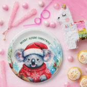 Vrolijk Aussie Kerstmis Koala Papieren Bordje (Feest)