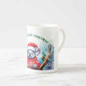 Vrolijk Aussie Kerstmis Koala Porselein Kop (Voorkant rechts)