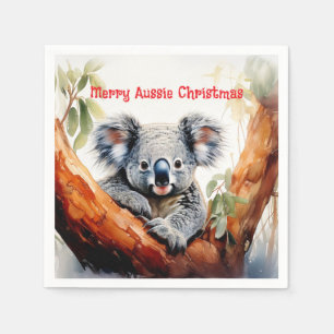 Vrolijk Aussie Kerstmis Koala Servet