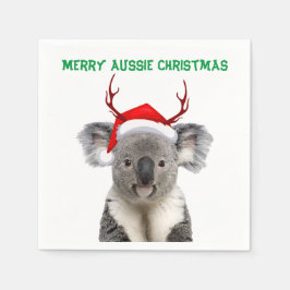 Vrolijk Aussie Kerstmis Koala Servet