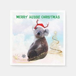 Vrolijk Aussie Kerstmis Koala Servet