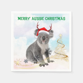 Vrolijk Aussie Kerstmis Koala Servet