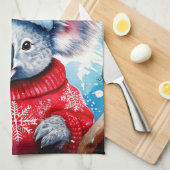 Vrolijk Aussie Kerstmis Koala Theedoek (Quarter Fold)