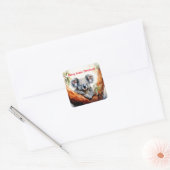 Vrolijk Aussie Kerstmis Koala Vierkante Sticker (Envelop)