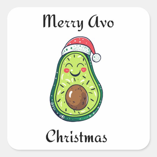 Vrolijk Avo Kerstmis Vierkante Sticker (Voorkant)