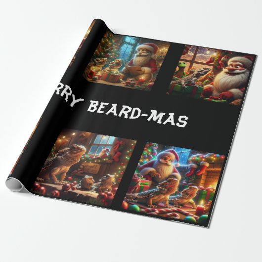 Vrolijk baard-mas inpakpapier (Uitgerold)