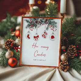 Vrolijk Baby shower hoeveel Snoepjes Poster