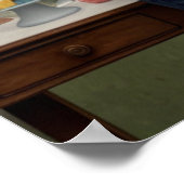 Vrolijk Baby shower met papa en mama Poster (Hoek)