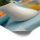 Vrolijk Baby shower met papa en mama Poster (Hoek)